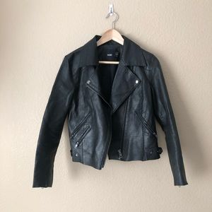 Asos Real Genuine black leather motto jacket